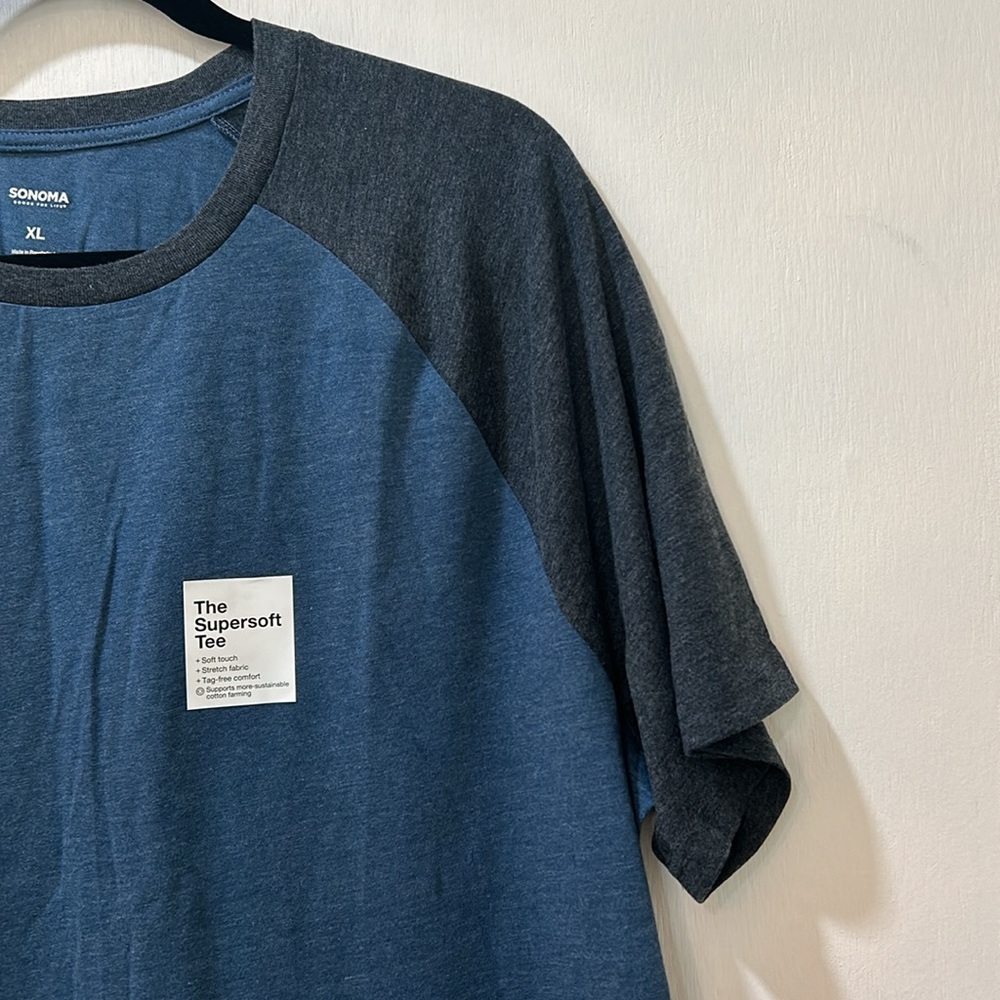 SONOMA CREWNECK TEES MEN SIZE XL SHORT SLEEVE DARK BLUE NEW - Picture 4 of 10